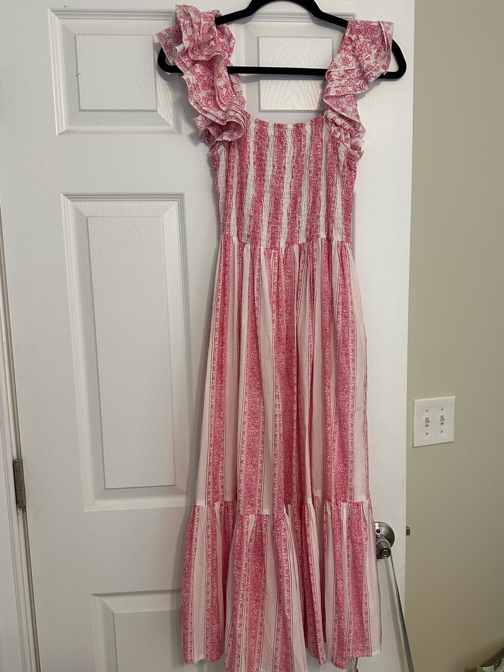 Millie Olympia Smocked Midi Dress in Jaipur Stripe